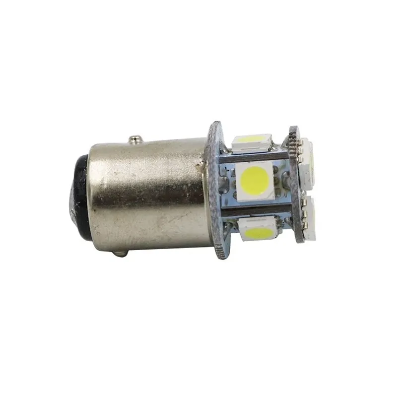 Комплект от 2 броя LED Лед Крушки 8 SMD BA15S 1156 (P21W) 24V Бяла Светлина Срещуположни пинове (180°) в Блистер - 3