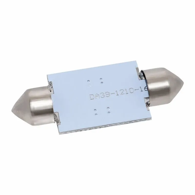 Комплект от 2 броя LED Лед Диодни Крушки 16 SMD 5050 36мм 12V Бяла Светлина в блистер - 1