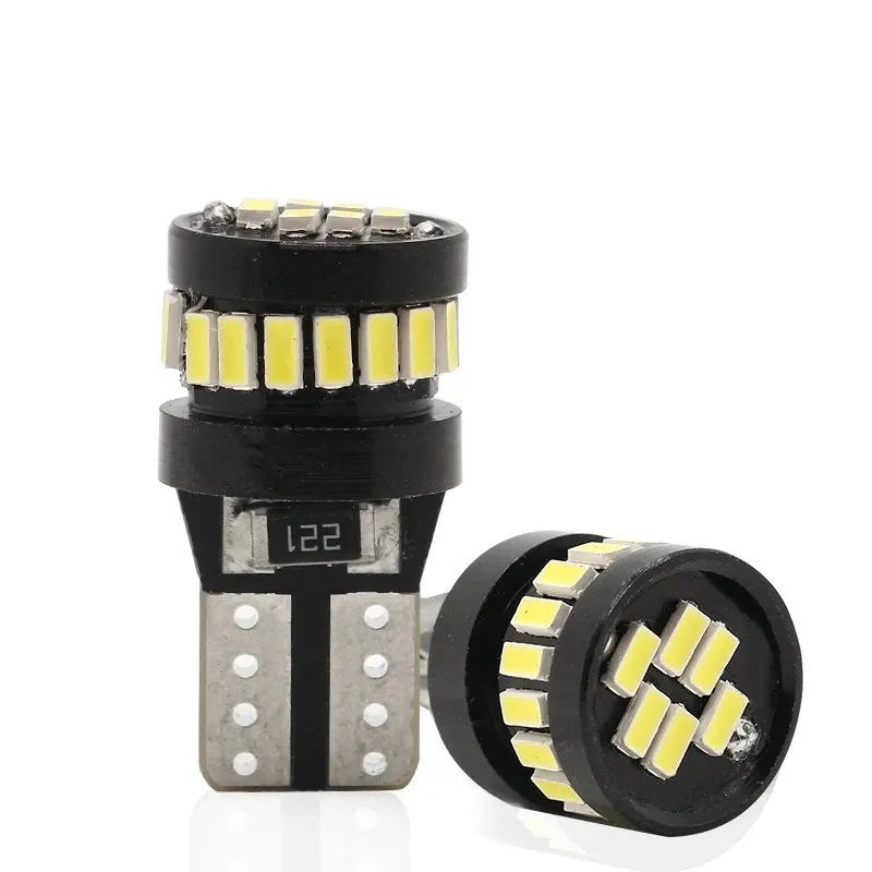 Комплект от 2 броя LED Лед Диодни Крушки За Габарит Т10 W5W 24 SMD 12V Canbus - Error free Без грешки Бяла Светлина в блистер - 7