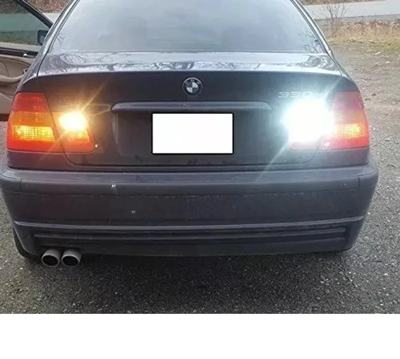 Комплект от 2бр. LED Лед Крушки, 33 SMD, С Лупа, BAU15S 1156 (P21W), 12V, Бяла, Светлина Разминати пинове (150°) - 4