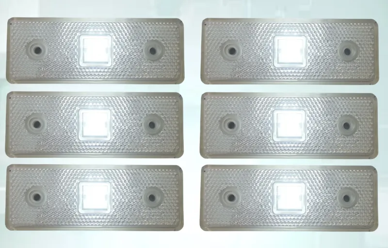 24V Диоден 4 LED ЛЕД Маркер габарит токос светлина за камиони бус ван ремарке каравана - 110 мм х 40 мм - бял MAR032 - 4