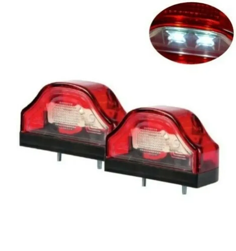 LED Лед Диоден Плафон Oсветление за Регистрационен Номер ,12V - 24V, За Ремарке, Бус, Каравана, Платформа, Червен - 4