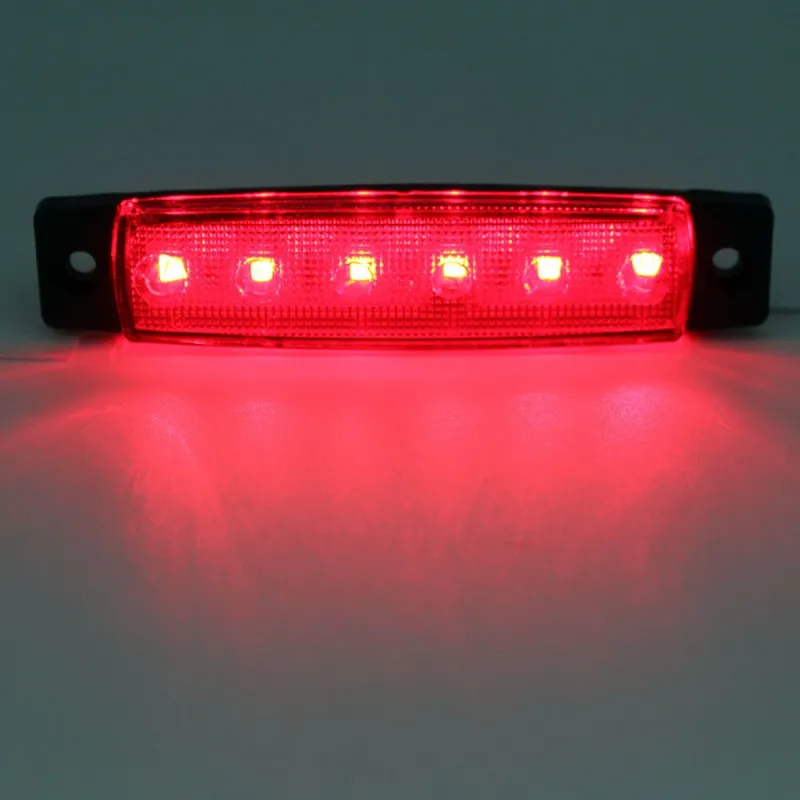 Светодиоден Маркер, габарит, токос, рибки, рибка, светлина със 6 LED ЛЕД за камион, бус, ван, ремарке, каравана, платформа, 12V червен - 1