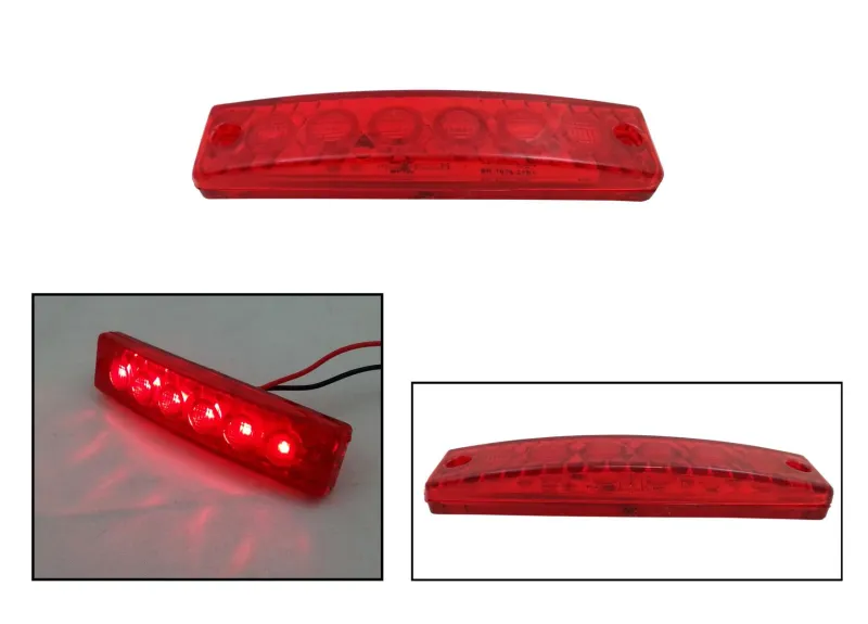 LED маркер, габарит, токос, светлина с 6 диода за бус, ван, ремарке, каравана, платформа 12V, червени - 0