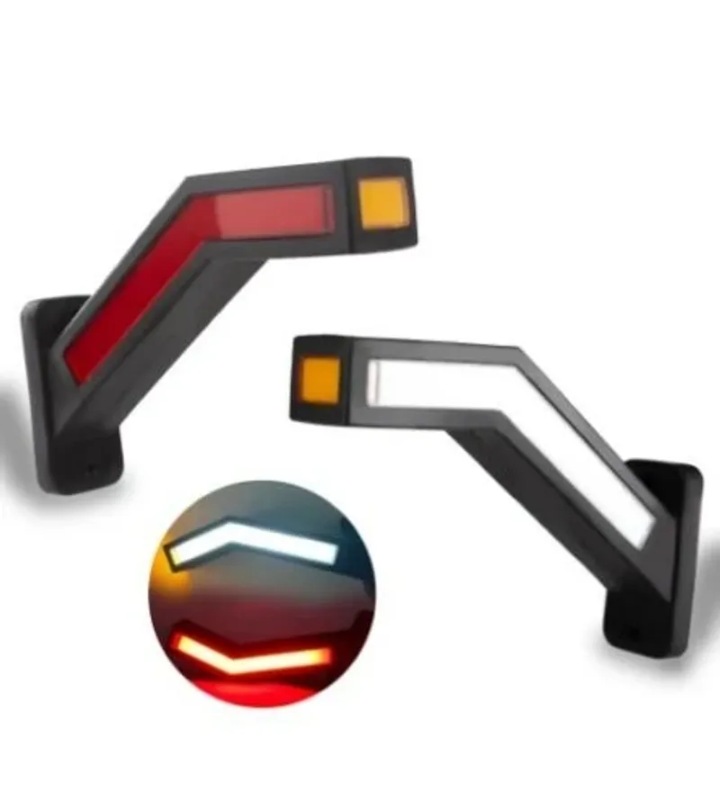 Комплект LED Габарити, Странични Светлини Тип Рогче, Неон Ефект, Бягащ Режим - 12V-24V - 22см - за камион, ремарке - 8