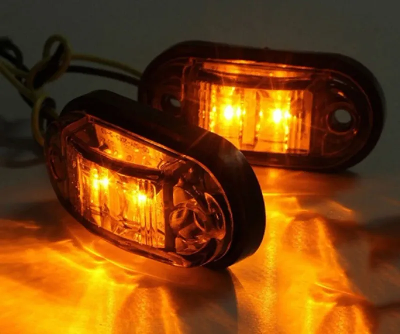 1 Брой 12V Оранжев Led Лед Диоден Маркер Габарит Токос за Бус Камион Ремарке - 1