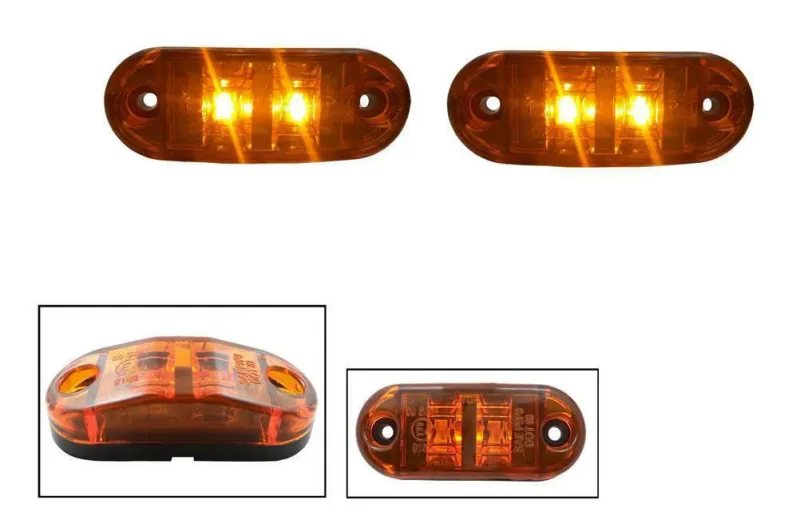 1 Брой 12V Оранжев Led Лед Диоден Маркер Габарит Токос за Бус Камион Ремарке - 2