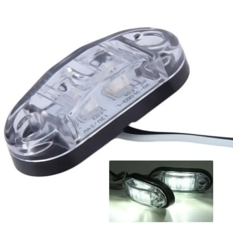 1 Брой 12V Бял Led Лед Диоден Маркер Габарит Токос - За Бусове Камиони Ремаркета - 0