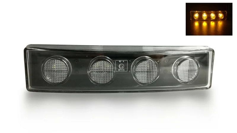 1бр Оранжев LED преден габарит маркер за Скания Scania- 180mm x 40 mm с букса - 0
