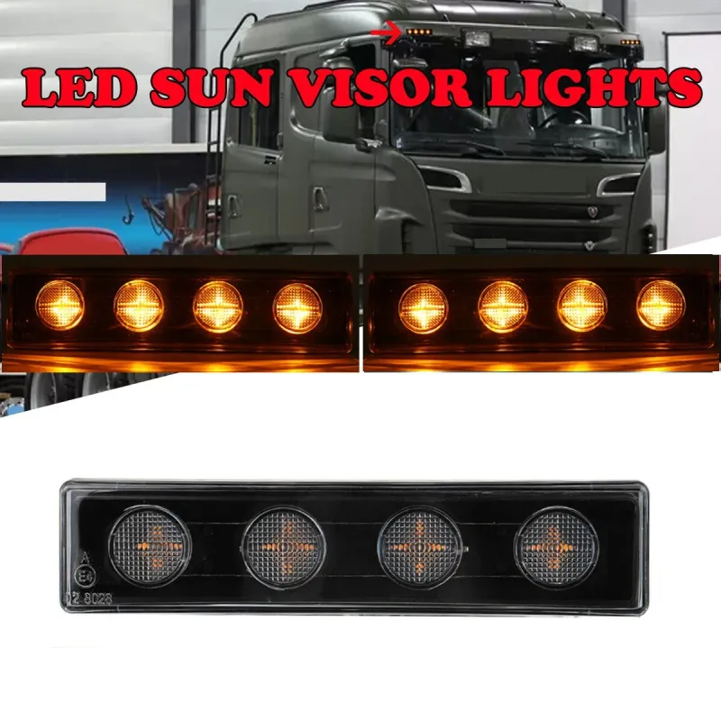 1бр Оранжев LED преден габарит маркер за Скания Scania- 180mm x 40 mm с букса - 8
