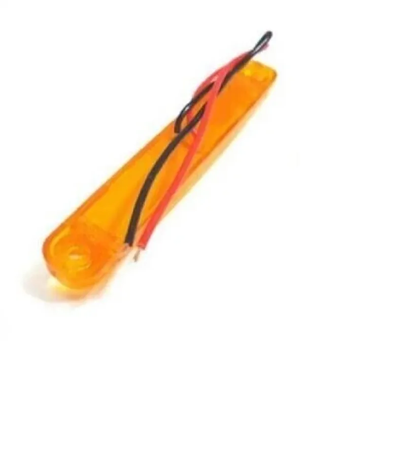 1 брой ЛЕД LED Оранжев Жълт Диоден Маркер Габарит Токос със 9 светодиода за камион ремарке бус ван каравана платформа 24V - 1