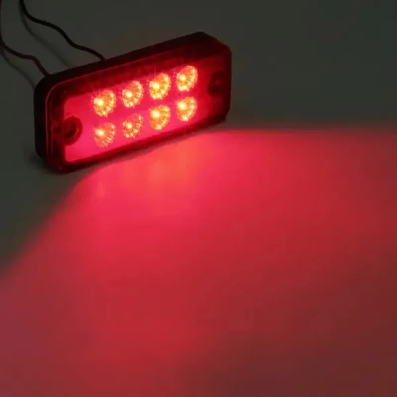 Червен LED Габарит / Светлина / Токос, с 8 диода - 12V - 99mm x 40mm - 1