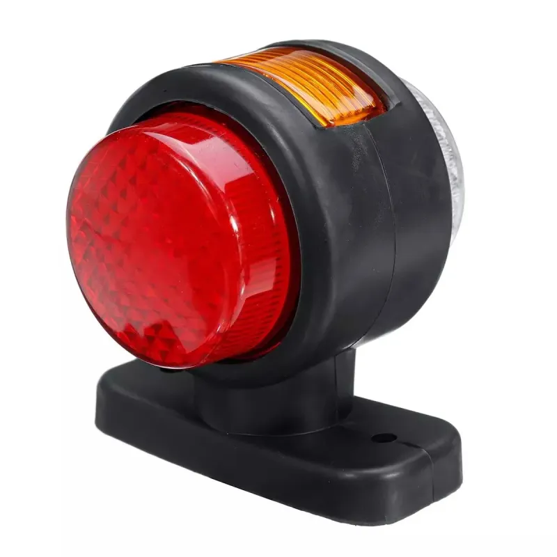 Комплект от 2 броя LED ЛЕД светодиодни габарити токоси рогче рогчета 12V-24V с три светлини бяла-жълта-червена - 4