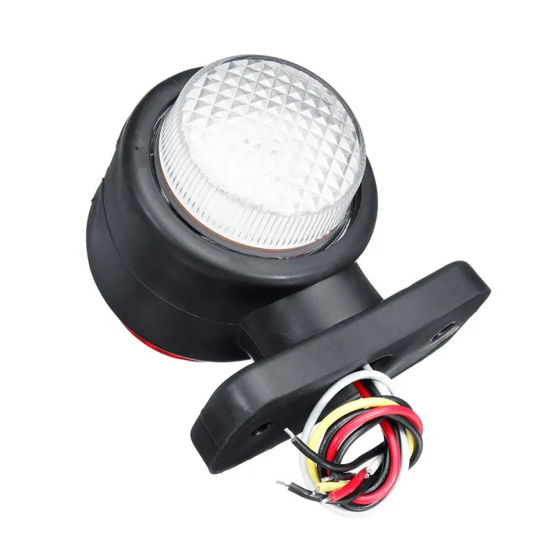 Комплект от 2 броя LED ЛЕД светодиодни габарити токоси рогче рогчета 12V-24V с три светлини бяла-жълта-червена - 8