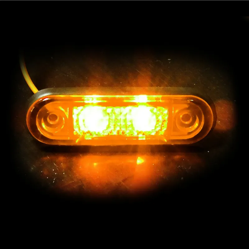 ОРАНЖЕВ LED Страничен Маркер Токос Габарит за Бус Платформа Камион Ремарке Автобус - 75мм х 22мм - 24V - 6