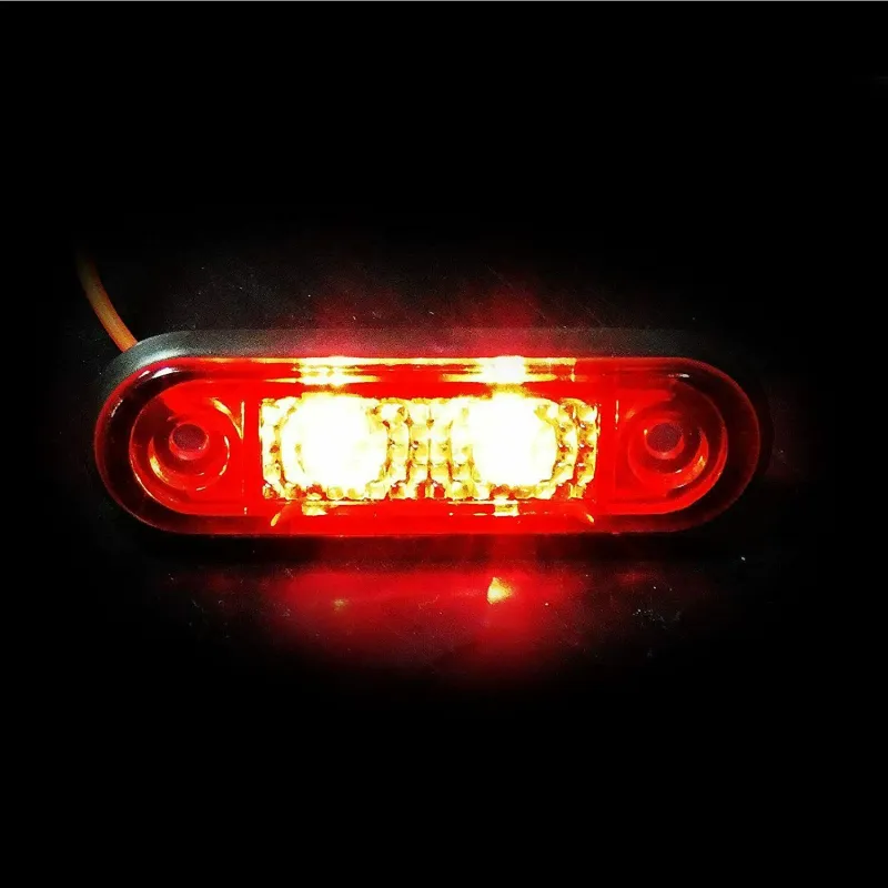 ЧЕРВЕН LED Заден Маркер Токос Габарит за Бус Платформа Камион Ремарке Автобус - 75 мм х 22мм - 12V - 3