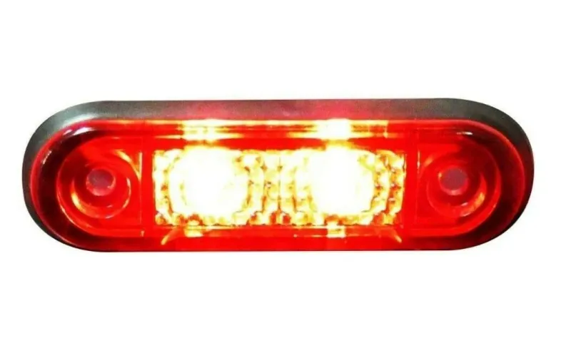 ЧЕРВЕН LED Заден Маркер Токос Габарит за Бус Платформа Камион Ремарке Автобус - 75 мм х 22мм - 24V - 5