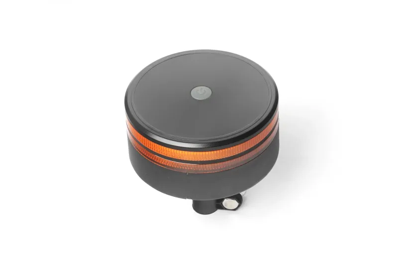 25W LED ЛЕД Аварийна Сигнална Лампа Маяк Буркан Двуредов с 50 Диода Оранжева Жълта 12V - 24V за монтаж на тръба - 7