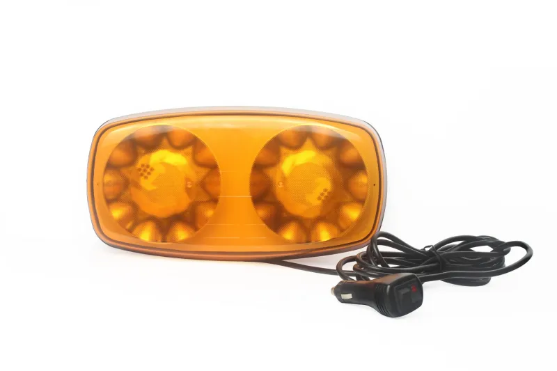 Оранжева 12-24V Лед Led Аварийна Сигнална Лампа Маяк Буркан с Магнит 35W За Пътна Помощ Платформа и др. - 0