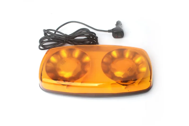 Оранжева 12-24V Лед Led Аварийна Сигнална Лампа Маяк Буркан с Магнит 35W За Пътна Помощ Платформа и др. - 6