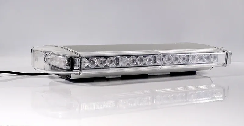 12V 24V Лед Led Диодна Мощна Аварийна Сигнална Лампа Буркан с Магнит 55см 10 режина Бяло Стъкло За Пътна Помощ Платформа Снегорин и др. - 1
