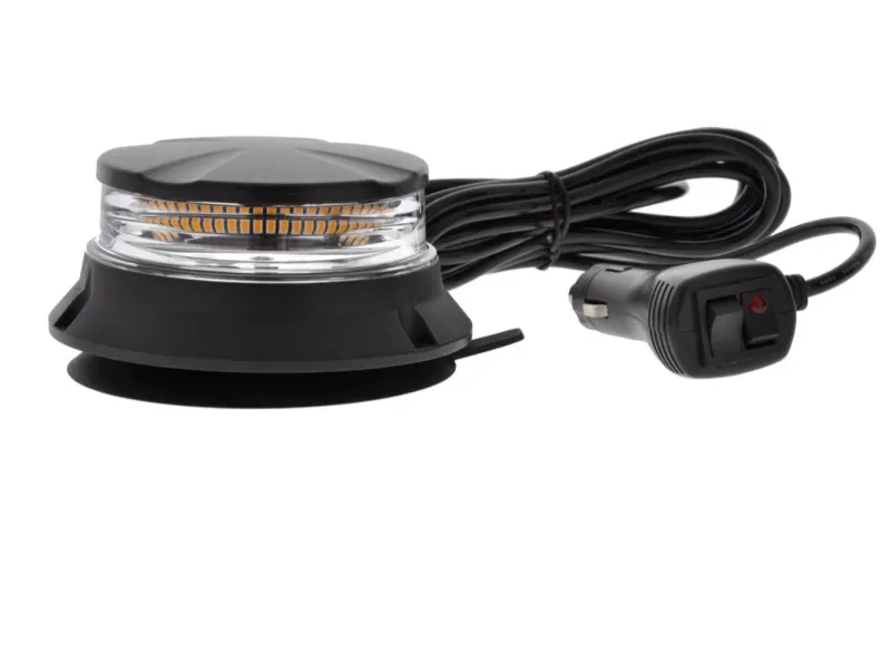 24W Лед Led Компактна Диодна Въртяща се Сигнална Аварийна Лампа Маяк Буркан с магнит и вендуза 12V - 24V с магнит Е9 E-Mark - 1