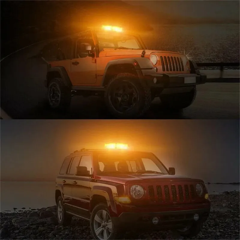12V 24V Лед Led Диодна Мощна Аварийна Сигнална Лампа Буркан с Магнит 15 режима Бяло Стъкло За Пътна Помощ Платформа Снегорин и др. - 6