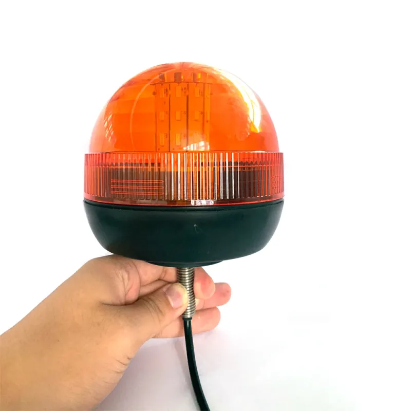 LED ЛЕД Аварийна Сигнална Лампа Маяк Буркан Оранжева Жълта 12V - 24V за трактори комбайни репатраци снегорини аварийни автомобили и др. Е-Mark E9 - 7