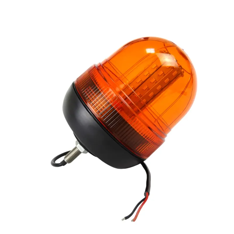 LED ЛЕД Аварийна Сигнална Лампа Маяк Буркан Оранжева Жълта 12V - 24V за трактори комбайни репатраци снегорини аварийни автомобили и др. Е-Mark E9 - 10