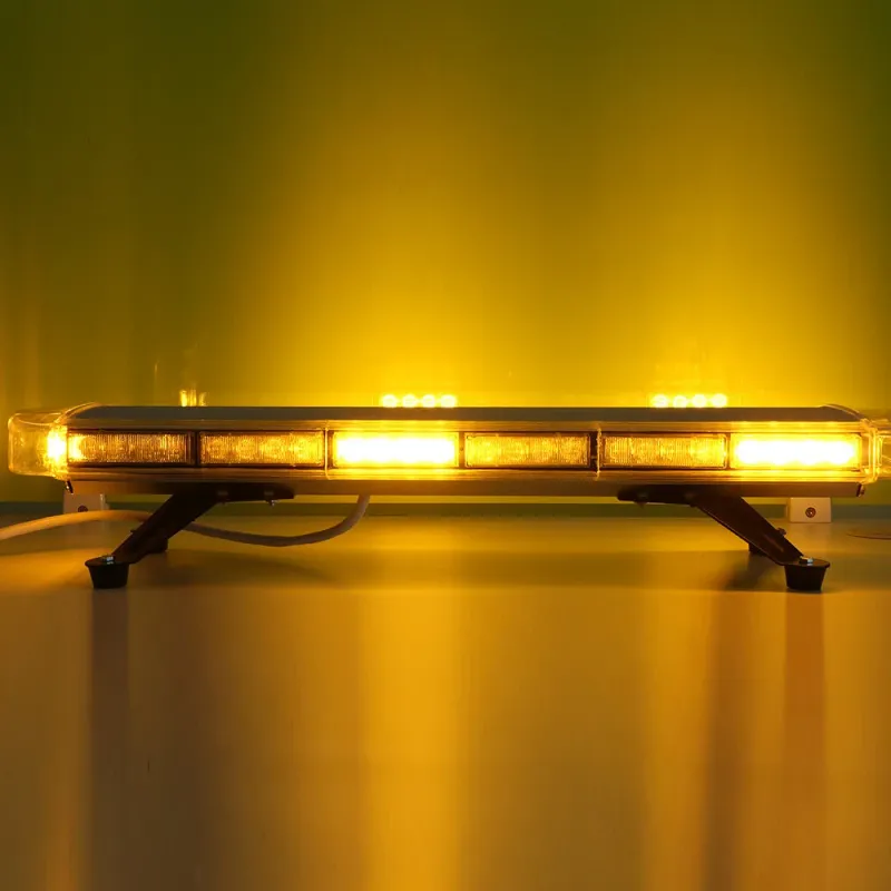76.2 см 56 LED ЛЕД мощна аварийна диодна сигнална лампа блиц 12-24V 15 режима на работа жълта оранжева светлина E-Mark Е9 за пътна помощ платформа снегорин багер и др. - 6