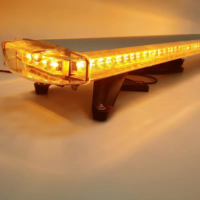 Мощна аварийна сигнална лампа 120см 88 LED ЛЕД блиц маяк буркан лед бар 12-24V със 15 режима на работа жълта за пътна помощ платформа снегорин багер бус ван и др. - 7