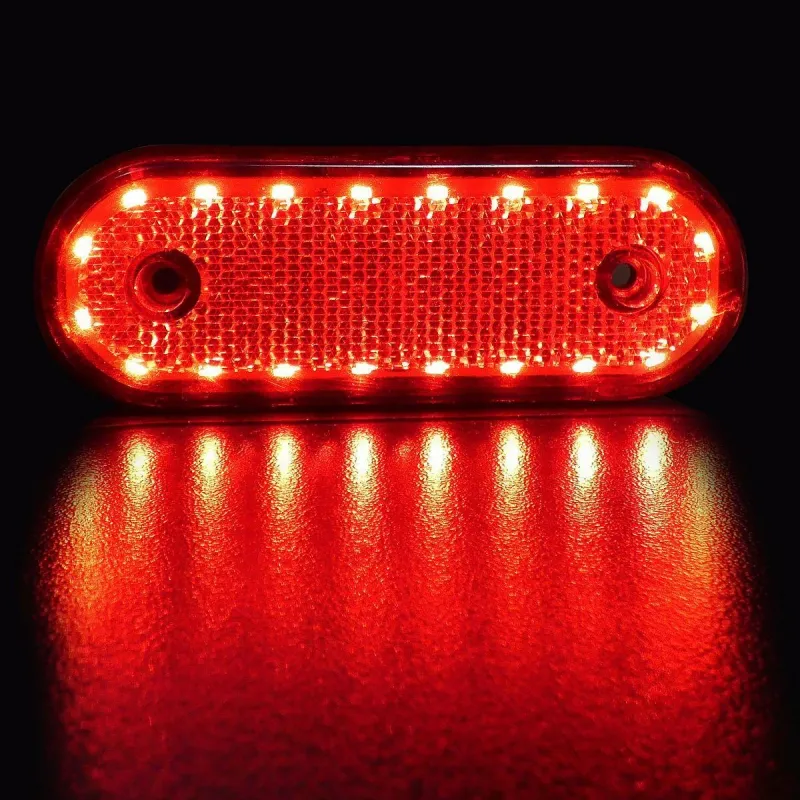 LED Габарит Със Стойка, Червен или Жълт Цвят, Маркер, 20 Диода, 12V - 24V - 1