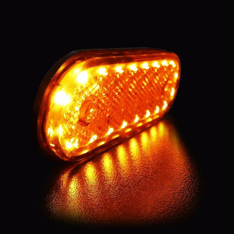 LED Габарит Със Стойка, Червен или Жълт Цвят, Маркер, 20 Диода, 12V - 24V - 6