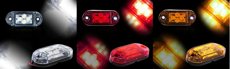 LED Габарит, Бял, Червен, Жълт, Маркер, 4 SMD Диода, 12V - 24V - 0