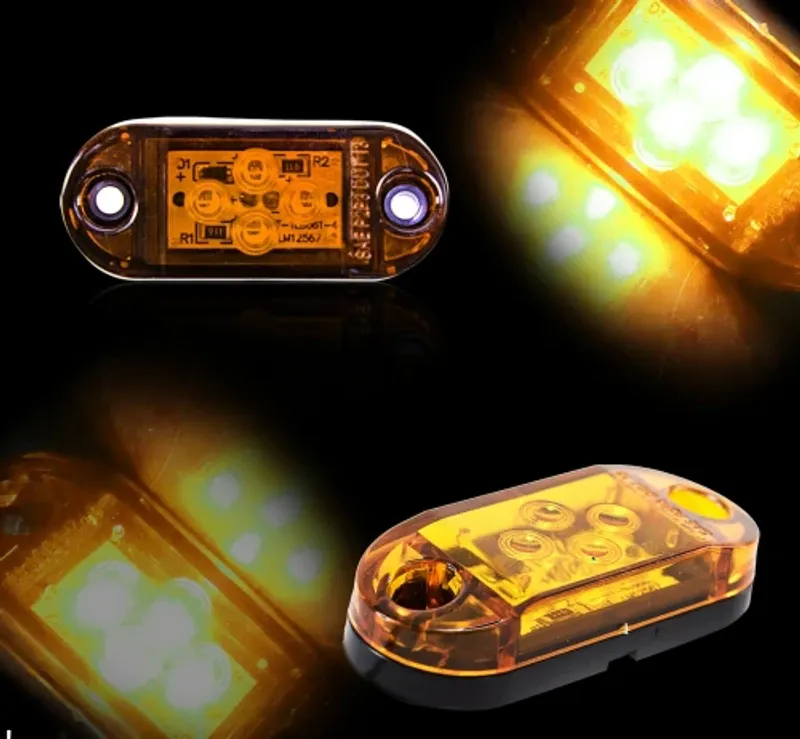 Жълт LED Габарит, Маркер, 4 SMD Диода - 24V - 0
