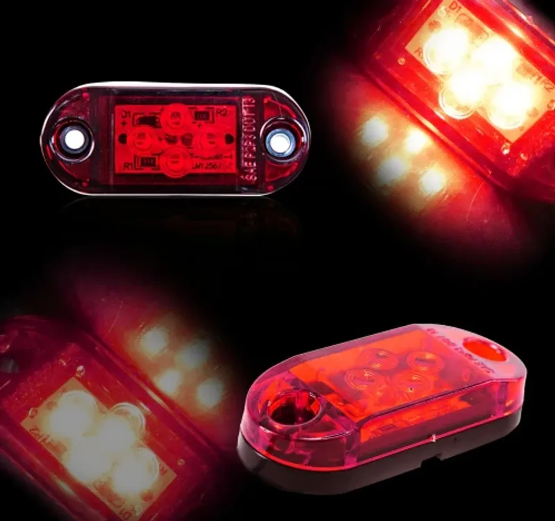 Червен LED Габарит, Маркер, 4 SMD Диода - 24V - 0