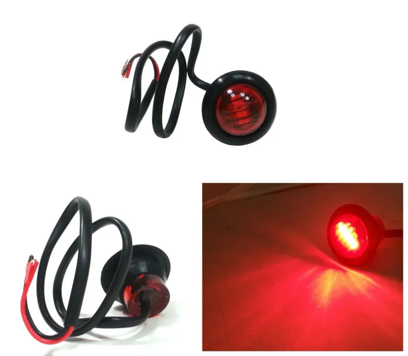 Червен LED Габарит, Тип Копче, Маркер, Токос - 24V - 0