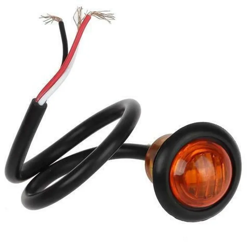 Жълт/Оранжев LED Габарит, Тип Копче, Маркер, Токос - 12V - 4