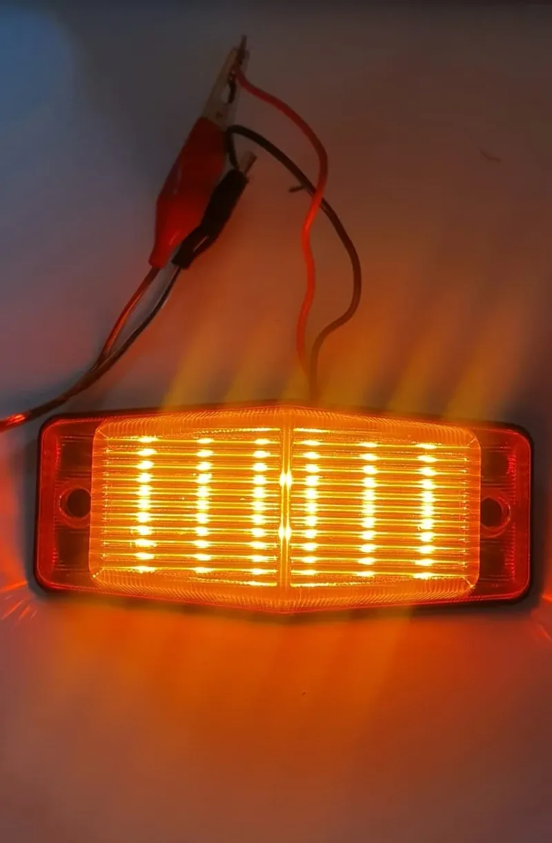 LED Лед Диодна лампа с оранжева аварийна блиц светлина мигаща 12V - 24V за Пътна помощ Селскостопански Машини платформа и Др. - 1
