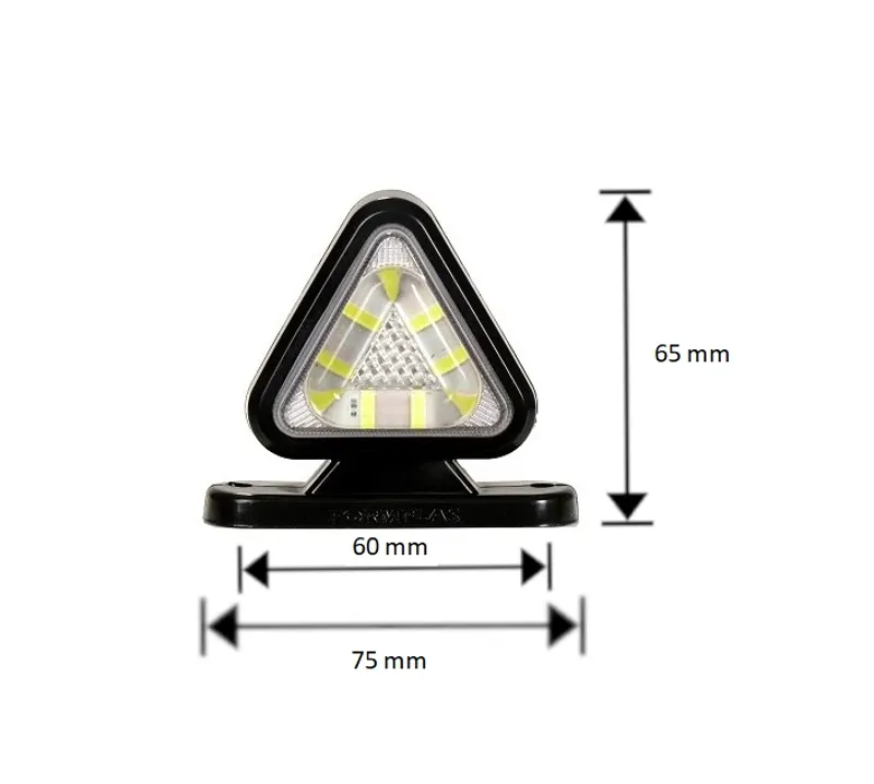 1 брой 18LED ЛЕД мини светодиоднен габарит токос тип рогче 12 - 24V бяло - червено с триъгълна форма Неон Ефект за ремаркета платформи камиони и др. - 1