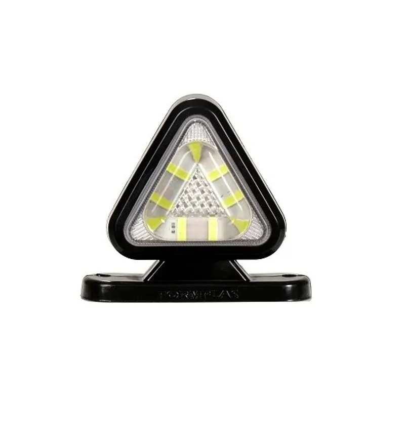 1 брой 18LED ЛЕД мини светодиоднен габарит токос тип рогче 12 - 24V жълто - червено с триъгълна форма Неон Ефект за ремаркета платформи камиони и др. - 0