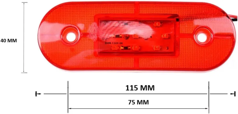12V ЛЕД LED Червен дииоден маркер габарит токос със 9 светодиода за ремарке бус ван каравана платформа и др. - 2