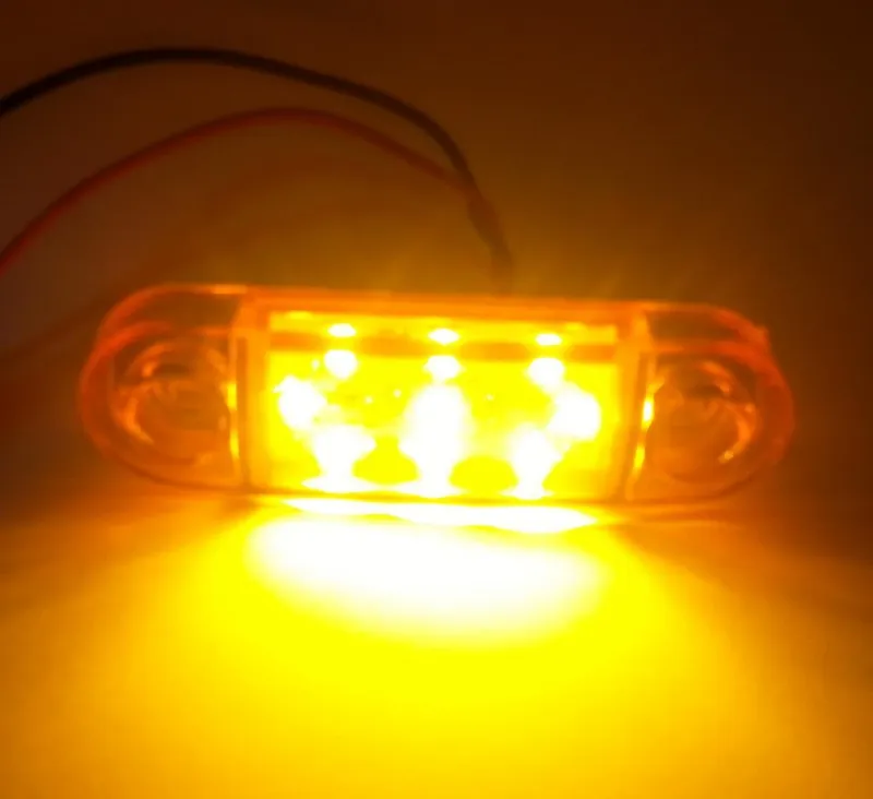 Светодиоден маркер габарит токос жълта оранжева светлина със 9 LED ЛЕД за бус ван ремарке каравана платформа 24V - 2