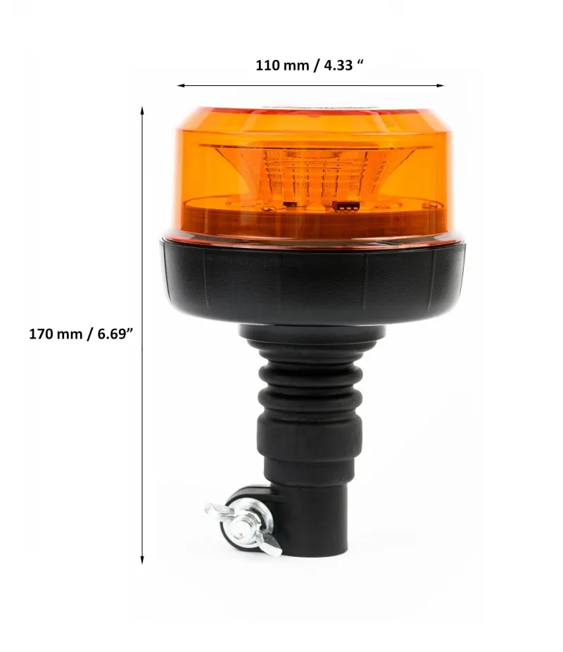LED Лед Диодна Аварийна Сигнална Лампа Маяк Буркан 12/24V , Блиц, Slim, E-Mark, 12 SMD - 2
