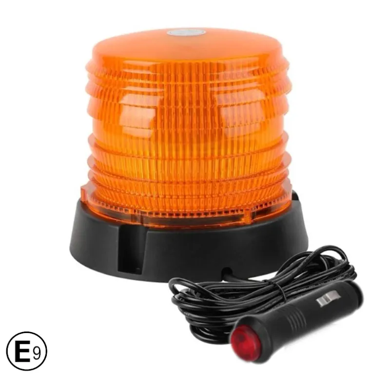 60 LED Лед Сигнална Лампа Аварийна Маяк Буркан 12V 24V С Mагнитно и Болтово Захващане - 0