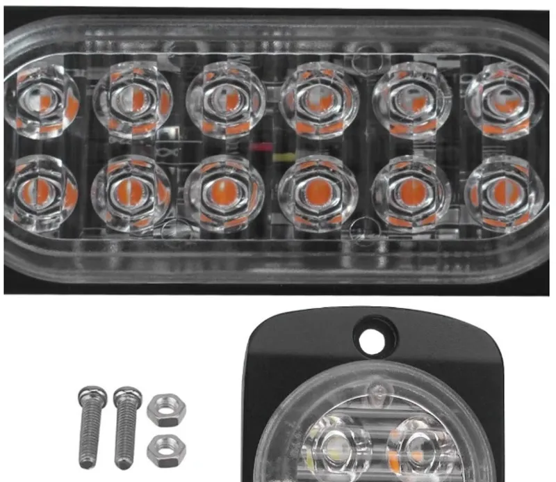 12 LED ЛЕД Аварийна Лампа За Пътна Помощ, Жълта Блиц Светлина, Мигаща! - 5
