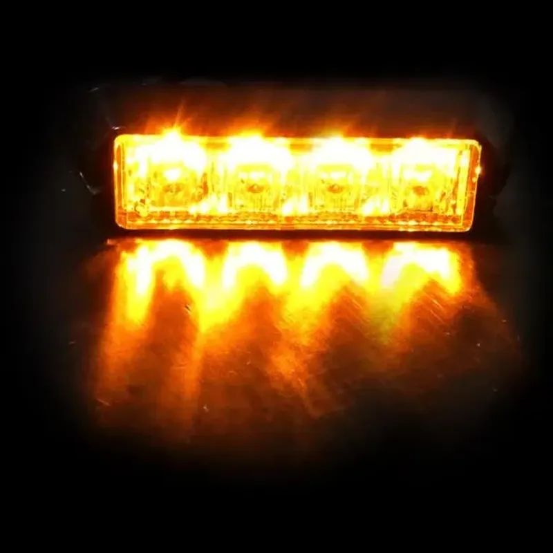 4 LED Аварийна Лампа За Пътна Помощ, Жълта Блиц Светлина, Мигаща! MAR752 - 6