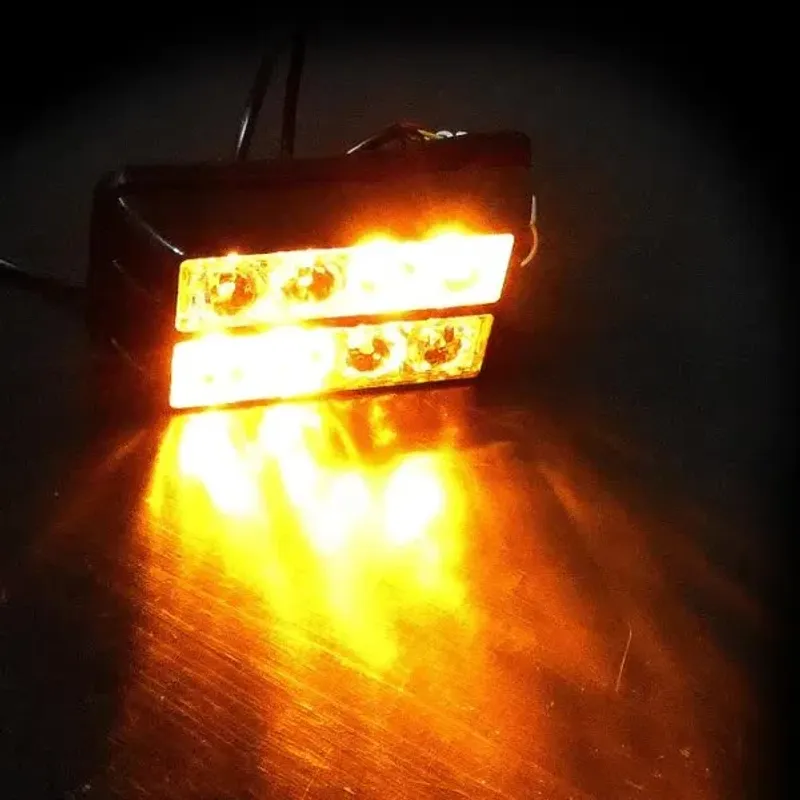 8 LED Аварийна Лампа За Пътна Помощ, Жълта Блиц Светлина, Мигаща! - 4