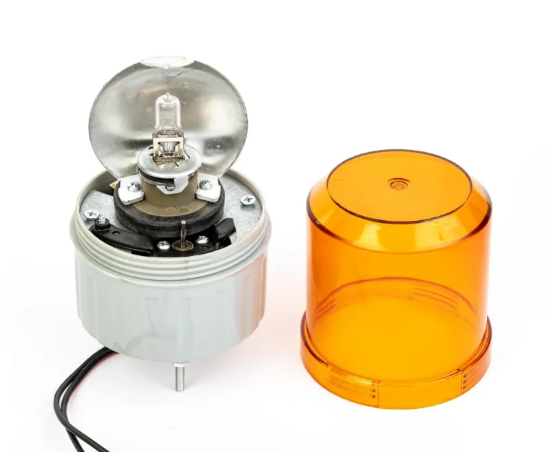 Въртяща Сигнална Аварийна Оранжева Лампа Маяк с Крушка 24V, Ø 84.4mm - 2