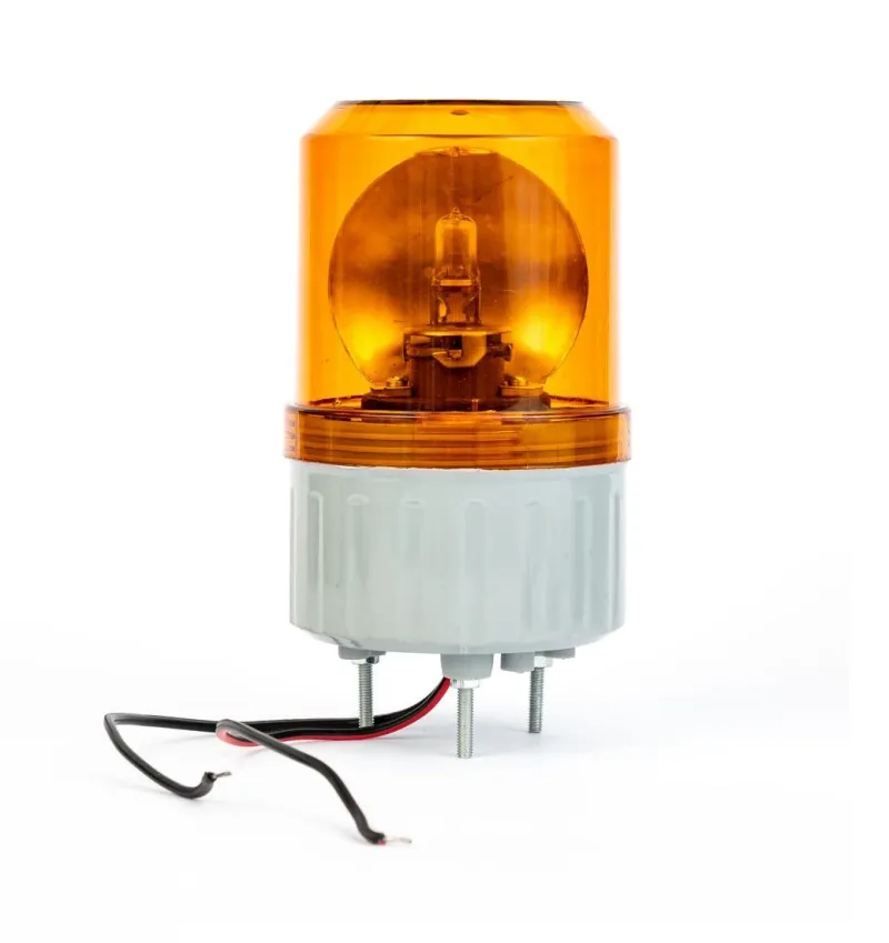 Въртяща Сигнална Аварийна Оранжева Лампа Маяк с Крушка 24V, Ø 84.4mm - 0